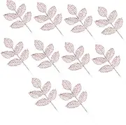 GOOHOCHY 10Pcs Christmas Artificial Leaves Ornaments Simulated Leaf Decor for Party Wreath Bright Color Vivid Appearance for Holiday Decorations