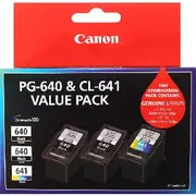 Canon PG 640 and CL 641 Ink Cartridge Value 3 Pack