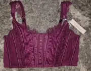 VS dream angel unlined hook & eye Corset bra top NEW Medium violet