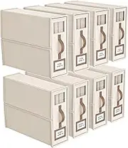 8 Pack Bed Sheets Organizers And Storage (King Size),Foldable Sheet Organizer With Handle For Linen Closet,Bedding Organizer Storage For Sheets, Duvet Cover (‎Beige)