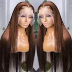 Chocolate Brown Lace Front Wigs Human Hair 20 Inch Light Brown Straight 13x4 ...