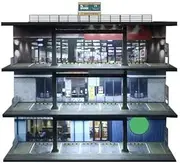 Simulation Parking lot Mode 1:64 Four-Storey Steel Frame Style Garage Lighting Diorama, Scene Model,Car Parking Lot Display&Collection&Gift Car Garage Protective Organizer Scene