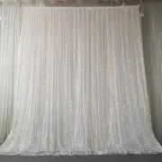2 Layers Glitter Sequin Tulle Satin Curtain Drape Backdrop Wedding Party Decor