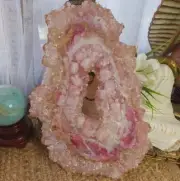 Rose Quartz Crystal Gemstone & Resin Geode (GEO6)