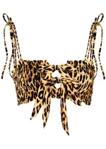Damson Madder Lexie Leopard-print Bikini top - 10 (UK10 / S) 10 (UK10 / S)