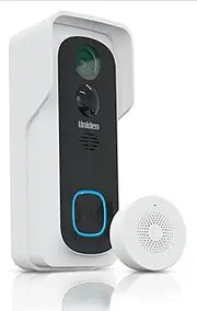 Uniden App Cam Solo X2K Bell - 100% Wirefree 2K Super HD Video Doorbell with Wireless Chime