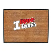 Love Tennis Stencil - Funny Novelty Doormat Man Cave Floor mat