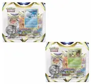 2x Pokemon Brilliant Stars 3 Pack Blister Leafeon & Glaceon Sealed 6 Booster New