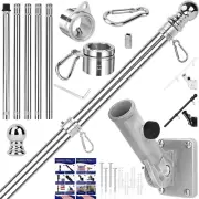 Flag Pole Kit, 6 FT Flag Poles for outside House, Aluminum Alloy Tangle Free Rin