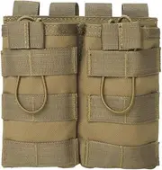 Tactical Magazine Pouch, M4 M16 AR-15 Type Molle Mag Pouch, Double or Triple Airsoft Open-Top Mag Holder