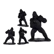 Decorative Figure Gorilla Black Resin 25.5 x 56.5 x 43.5 Cm