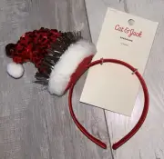Cat & Jack Holiday Christmas Sequin Santa Hat Jingle Headband - Red - NEW