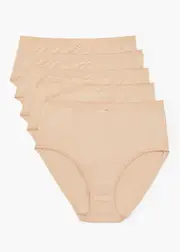 [Taking Shape] Taking Shape 5 Pack Cotton Solid Briefs Size 26 in Nude - Plus Size Women's Clothing Nude