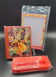 Charizard ex Premium Collection Card Sleeves + Magnetic Card Protector & Base