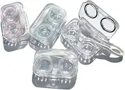 Othirls 4-Pack Contact Lens Cases, Portable Mini Holders with Tweezers & Sticks, Transparent, Anti-Leak Silicone Seals, Suitable for Travel & Daily Use