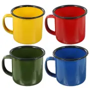 4 Pcs Household Enamel Cup Tea Storage Clear Reusable Coffee Mug Office