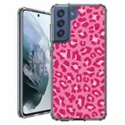 For Samsung Galaxy S20 S21 S23 S24 FE 5g TPU Case+Glass(Leopard Skin Pink)