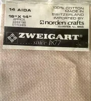 Norden Crafts Counted Cross Stitch Fabric Aida 14 Count Pale Pink 16" x 14'"