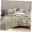 DaDa Bedding Bohemian Cotton Real Patchwork Floral Quilt Bedspread - Moroccan