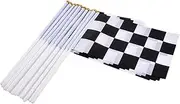 Checkered Racing Flags - Handheld Race Car Pennant Flags 5x8 Inch Spear Top Banner Flags | Small Racing Flag Set For Motorsport Events Car Rallies Party Supplies Track Day Decorations Sport Competitio