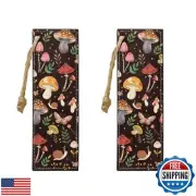 Mintulipy Mushroom Bookmark 2 PCS Leather Bookmarks for Women, Men, Book Love