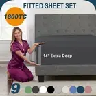 1800TC Ultra Soft Deep Fitted Sheet Set Pillowcases Double/Queen/King/Single Bed