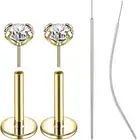 18G/20G Threadless Push in Nose Studs Surgical Steel Labret Piercing Jewelry for