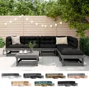 Outdoor Lounge Set 7 Piece Outdoor Sofa Set with Cushions Solid Wood vidaXL