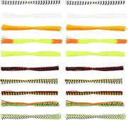 Briny River 20 Pcs Bundles 40 Strands Silicone Skirts Silicone Jig Skirts Replacement Part DIY Fishing Lure Making Supplies Soft Skirt for Spinnerbait Buzzbait Fishing Bass Jig Lures