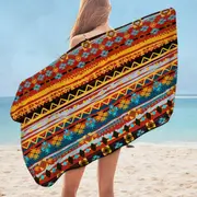 Red and Yellow African Design Microfiber Beach Towel