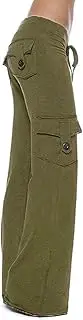 Wide Leg Cargo Pants for Women Plus Size High Wraist Yoga Pants with Pockets Y2K Hiking Baggy Jeans Sweatpants
