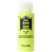 Folk Art Glow in the Dark Acrylic Paint 59ml Yellow
