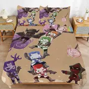 a1392 Castle Crashers Duvet Cover Set, 3 Piece Bedding Set 86x70" Double Sided Printing Decorative Comforter Cover Set (1 Duvet Cover + 2 Pillow Shams