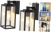 2 Pack Dusk to Dawn Outdoor Wall Lighting, Black Exterior Light Fixture Wall