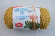 Vintage Macrame Kit for Hanging Planters - 50 YARDS - 100% Herculon YELLOW