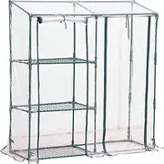 [Verdemax] Greenhouse - Big, 3 Tier, Green, Steel Frame, Hinge Closure