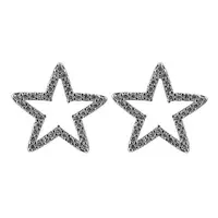 在飛比找momo購物網優惠-【KATE SPADE】經典五角星造型鑲鑽穿式耳環(銀)