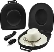 [HAIBEIR] Hat Travel Case Hard Hat Box for Cowboy Fedora Panama Hats to Storage Hat Bag Carrier with Carry Handle,Luggage Strap, Adjustable Shoulder Belts and ID Card Slot for Women and Men