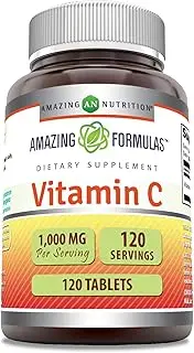 Amazing Formulas Vitamin C 1000 Mg, Tablets - (Non-GMO) Vegan - Promotes Immune Function* - Supports Healthy Aging* - Supports Overall Health & Well-Being* (120 Count)