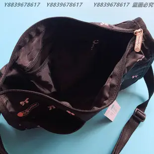 Lesportsac 刺繡蝴蝶結 側肩背/斜背/手拿 降落傘防水包 休閒款 7519 限量