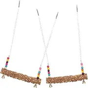Parliky Parrot Stand for Chickens Pack Wooden Swing Toys Bird Perch for Hens and Parakeets