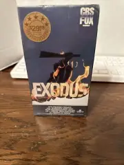 Original NOS Exodus VHS 1986 CBS Fox Release 2 Tape Set Hi-Fi Paul Newman Sealed
