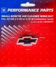 Proform 141-322 Air Cleaner Nut Chrome Aluminum Small Black / Red Bowtie Logo