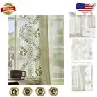 Light Filtering Spring Floral Sheer Curtains, 50in x 63in, 2 Panels Sage Green