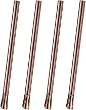 Cabilock 4pcs Stainless Steel Coffee Tumbler Cocktail Straw Slush Straws with Scoop Large Restaurant Straw Wide Straws Reusable Metal Silicone Whisk Milk Tea Straw Friendly Drinks