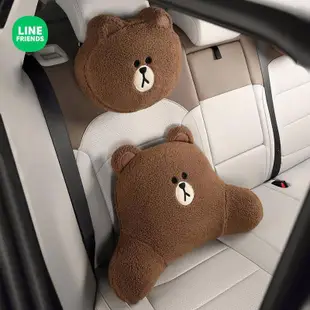 🔥LINE FRIENDS🔥 汽車靠墊 車用枕頭 汽車 靠枕 腰靠 車用 靠墊 車枕 頭枕 頸枕 汽車頭枕 腰靠