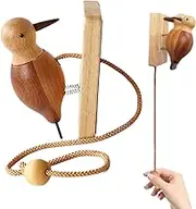 Woodpecker Door K-nocker - Wooden Woodpecker Door Bell, Front Entry Door K-nocker Hanging Ornament, Handmade Self-Adhesive Vintage Bird Door Chime Kids Toy, Farmhouse Charm for Barn Shed & Room Doors