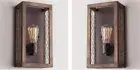 NEW BOXED PAIR Rectangular Chicken Wire Sconces Bronze SC17018 “Shades Of Light”