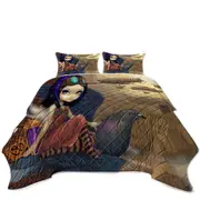 Poe a Beautiful Steampunk Flair Girl on a Pigeon Coverlet