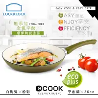 在飛比找蝦皮商城優惠-【樂扣樂扣】E-COOK白陶瓷粉彩平煎鍋30CM/綠色